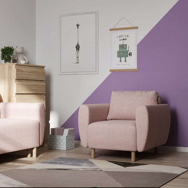 Кресло Шведский Стандарт Тулисия Twist 16 светло-розовое TULACH TW16 Фото № 2