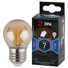 Лампа светодиодная филаментная ЭРА E27 7W 4000K золотая F-LED P45-7W-840-E27 gold Б0047019 2