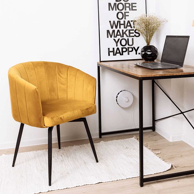 Поворотное кресло AksHome Melon карри, велюр 79678 Фото № 7