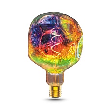 Лампа светодиодная диммируемая филаментная Gauss E27 5W 1800K розовая 1007802103 3
