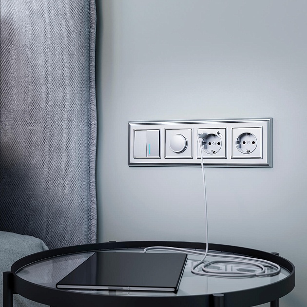 Розетка с заземлением Werkel серебряный W1171006 4690389156410 Фото № 9