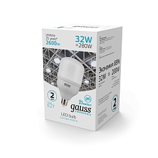 Лампа светодиодная Gauss E27 32W 4000K матовая 63223 3