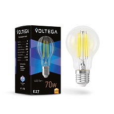Лампа светодиодная филаментная Voltega E27 7W 3000K прозрачная 7225