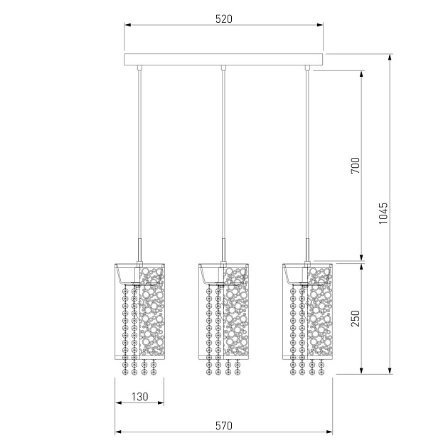 Подвесной светильник Eurosvet 1181/3 хром Фото № 2