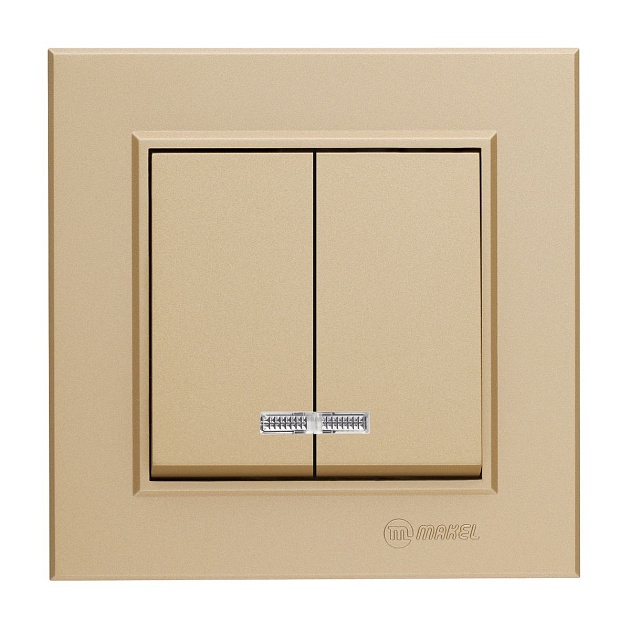 Выключатель двухклавишный Makel Karea 56057003 Фото № 1