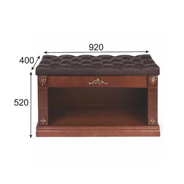 Обувница Мебелик Сильвия коричневый/темно-коричневый 001715 Фото № 3