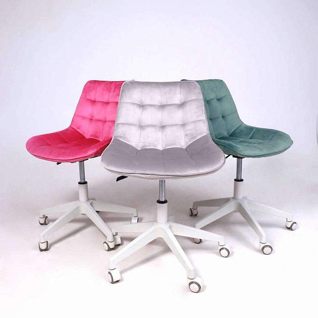 Поворотное кресло AksHome Carolyn велюр, серый 91957 Фото № 6