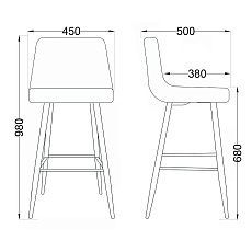 Барный стул AksHome Mia темно-серый, велюр 78868 1