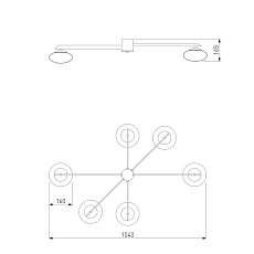 Потолочная люстра Eurosvet Opaline 70220/6 черный 1