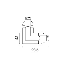 Соединение угловое перекидное с подводом питания к треку 5040xx-(F)/(R) Quattro Lightstar 504127-FRPS 1