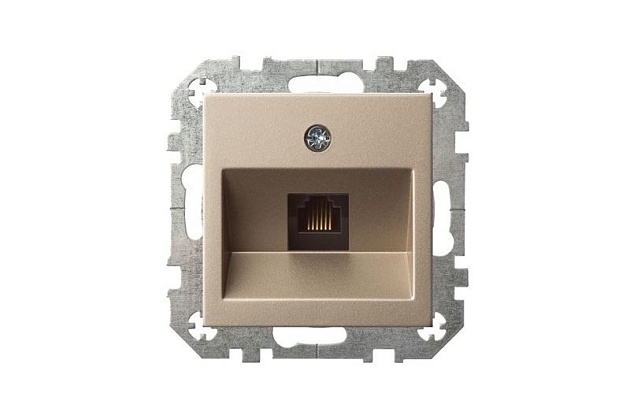 Розетка RJ11 Liregus Epsilon шампань 28-3161 Фото № 2