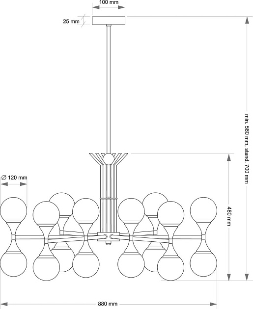 Подвесной светильник KUTEK BARI BAR-ZW-8(ZM) Фото № 2