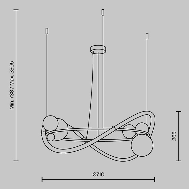 Подвесной светодиодный светильник Maytoni Oasis MOD289PL-L44BS3K Фото № 6