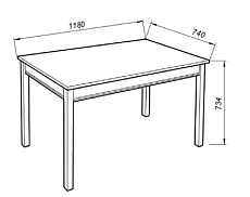 Кухонный стол Шведский Стандарт Вествик 1180х740 414155002300 2