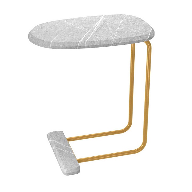 Приставной стол Sheffilton SHT-CT23 золото/серый мрамор 3857001203 Фото № 1