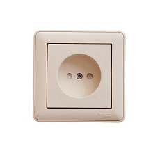 Розетка 2К Systeme Electric W59 16A 250V со шторками слоновая кость RS16-151-28