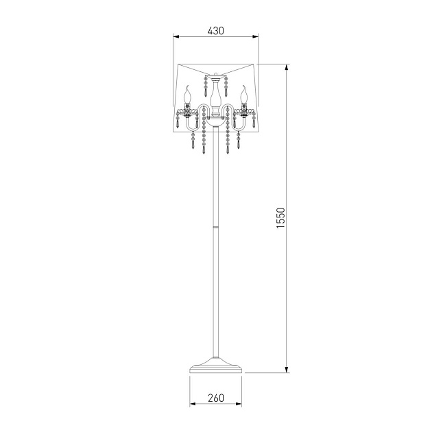 Торшер Eurosvet 2045/3F хром/белый Фото № 2