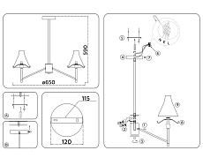Подвесная люстра Ambrella Light High Light Modern LH57133 1