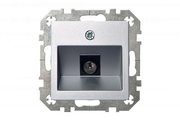 ТВ-розетка оконечная Liregus Epsilon серебро 28-182 Фото № 3