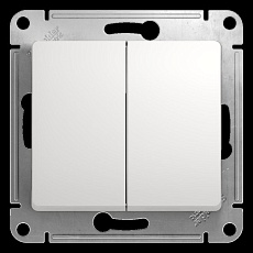 Переключатель двухклавишный проходной Systeme Electric Glossa 10A 250V белый GSL000165