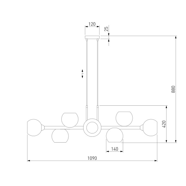 Подвесная люстра Eurosvet Roger 70113/8 дымчатый Фото № 2