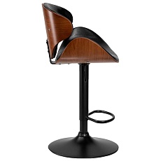 Стул барный DOBRIN KARTER BLACK (коричневый орех дерево (BWW), черный PU) 4905_BlackBase-LMZ KARTER BLACK 1