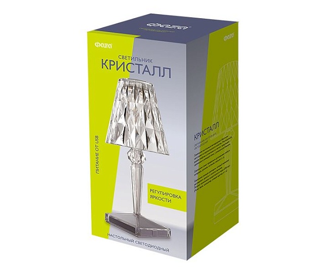 Настольная лампа ФАZA Кристалл CTL1-USB-cl изображение 2 Настольная лампа ФАZA Кристалл CTL1-USB-cl Фото № 2