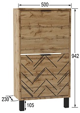 Тумба для обуви Калифорния Хигс ТО01 Дуб вотан/Черный 6008329902 4