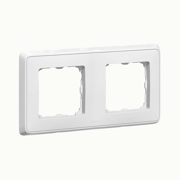 Рамка 2-постовая Legrand Cariva белая 773652 изображение 1 Рамка 2-постовая Legrand Cariva белая 773652 Фото № 1