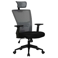 Офисное кресло для персонала DOBRIN NIXON (чёрный, серая сетка) 121B-LMR NIXON