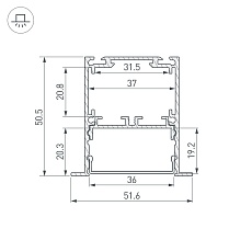 Профиль встраиваемый Arlight SL-Linia52-3L-F-2000 Anod Black 044685 1