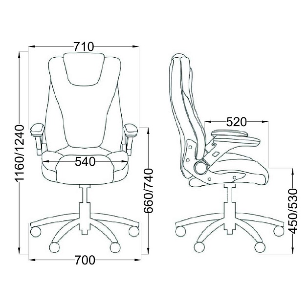 Кресло руководителя AksHome Aurora серый, ткань 79802 Фото № 2