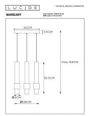 Подвесная светодиодная люстра Lucide Margary 24402/15/30 1