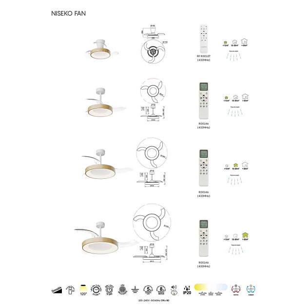 Люстра-вентилятор Mantra NISEKO FAN M 9063 Фото № 5