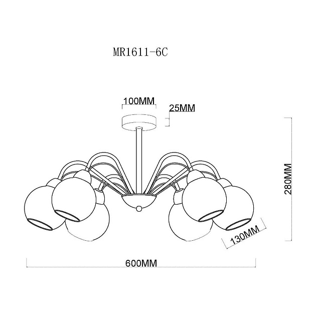 Потолочная люстра MyFar Marsel MR1611-6C Фото № 2