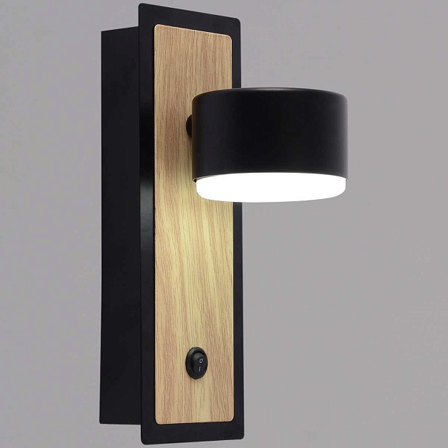 Бра Reluce 12540-0.2-01 BK+WOOD Фото № 1