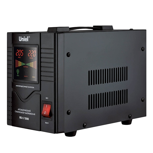 Стабилизатор напряжения Uniel 1500ВА RS-1/1500 03109 изображение 1 Стабилизатор напряжения Uniel 1500ВА RS-1/1500 03109 Фото № 1