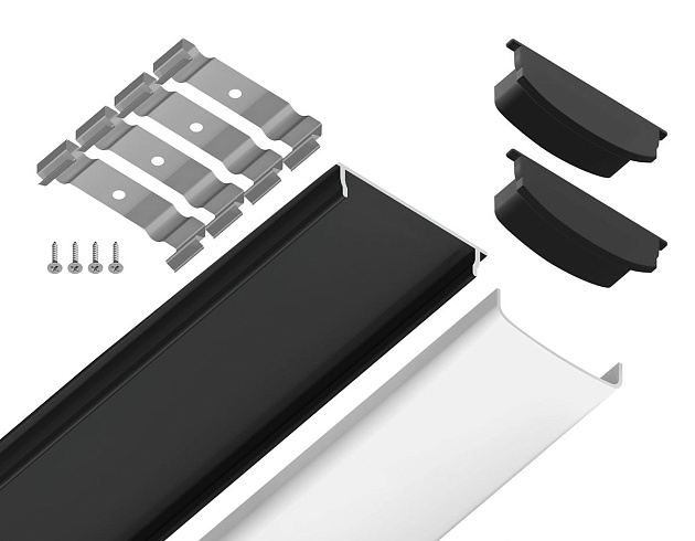 Профиль с рассеивателем Ambrella Illumination GP1600BK изображение 7 Профиль с рассеивателем Ambrella Illumination GP1600BK Фото № 7