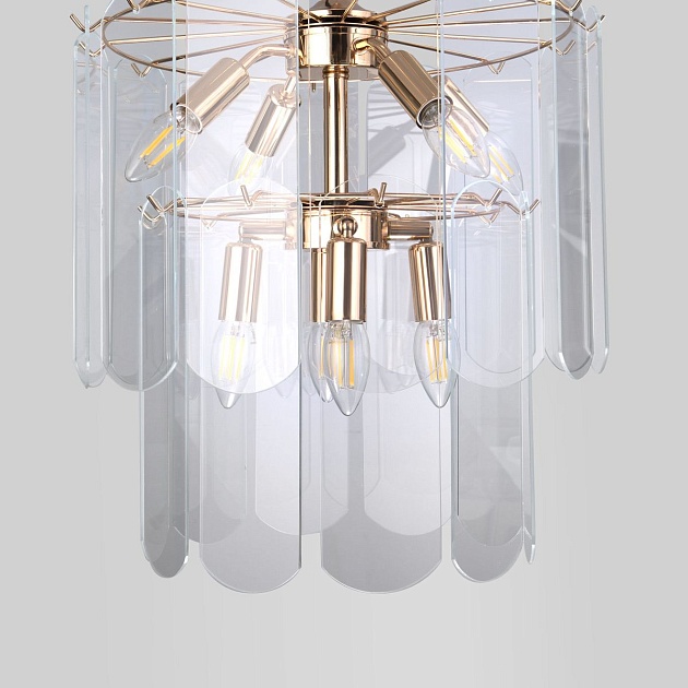 Подвесная люстра Eurosvet Claire 60170/8 золото Smart изображение 5 Подвесная люстра Eurosvet Claire 60170/8 золото Smart Фото № 5