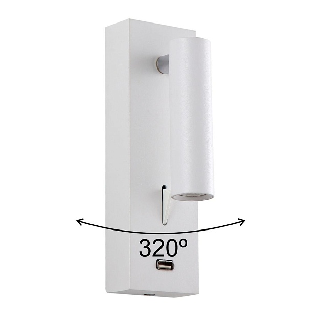 Настенный светильник Crystal Lux CLT 210W USB WH Фото № 5