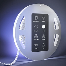 Светодиодная лента Maytoni 17W/m 168LED/m 2835SMD холодный белый 5M 201060 2