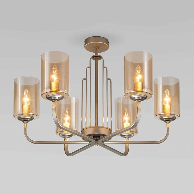 Потолочная люстра Eurosvet Defi 60138/6 перламутровое золото изображение 1 Потолочная люстра Eurosvet Defi 60138/6 перламутровое золото Фото № 1