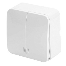 Выключатель двухклавишный Stekker белый MSW10-21-01 49290