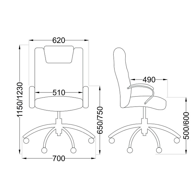 Кресло руководителя AksHome King темно-коричневый, экокожа 56899 Фото № 2