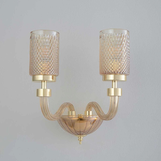 Бра Crystal Lux SILVESTRO AP2 AMBER Фото № 2