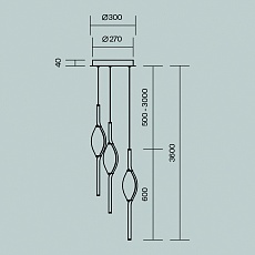 Подвесная светодиодная люстра Maytoni Foresight MOD347PL-L24BS3K 1
