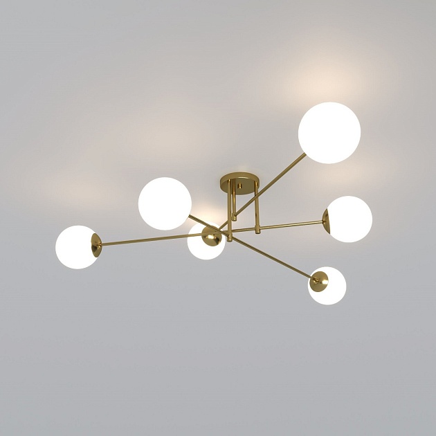 Потолочная люстра Eurosvet Netz 30181/6 латунь Фото № 2