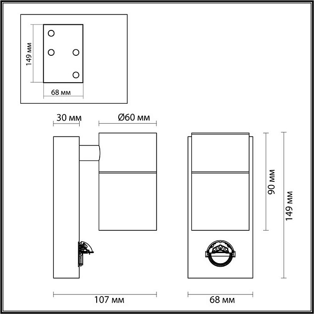 Уличный настенный светильник Odeon Light Motto 4388/1W изображение 4 Уличный настенный светильник Odeon Light Motto 4388/1W Фото № 4
