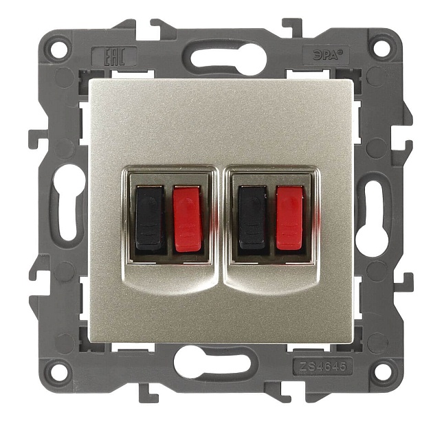 Аудиорозетка двойная ЭРА Elegance 14-3112-04 Б0034329 Фото № 1