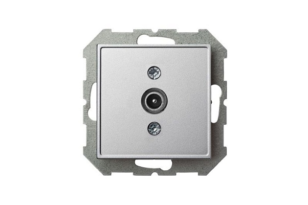 ТВ-розетка проходная Liregus Epsilon серебро 28-1822 изображение 2 ТВ-розетка проходная Liregus Epsilon серебро 28-1822 Фото № 2